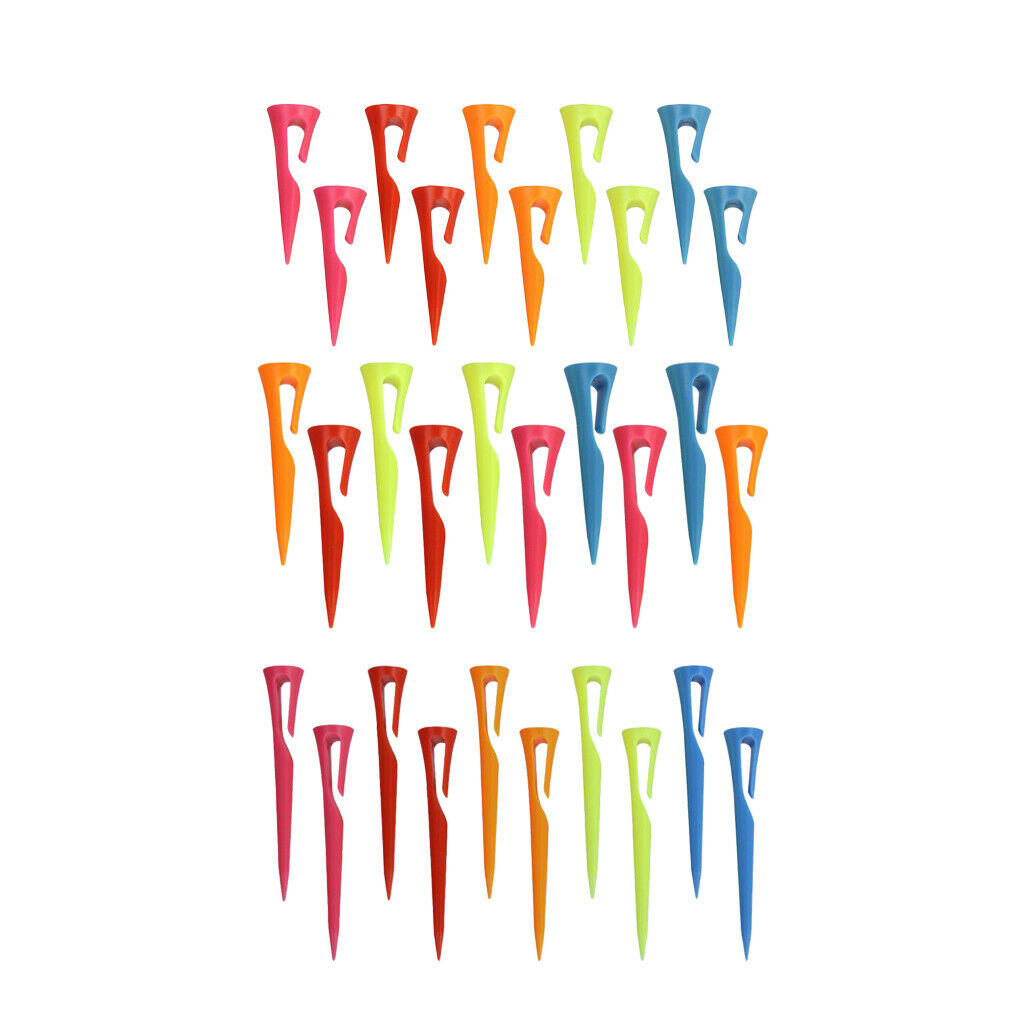 10 Piece Portable Colorful Golf Tees with Hook Clip for Easy Carrying 42.5mm
