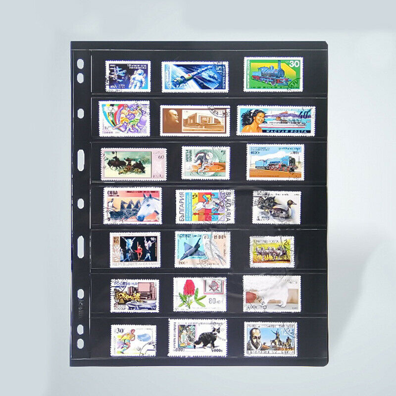 7 Strips Stamp Stock Pages PCCB Album Inner PVC Sheet Collection Storage Holder