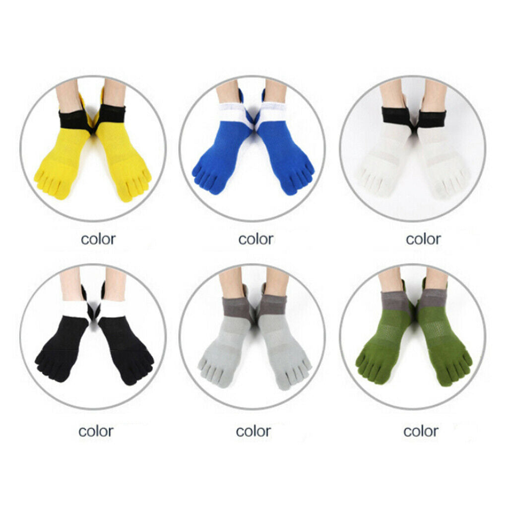4x Soft Unisex Low Cut Five Toe Socks Net No Show Athletic Yoga Ankle Socks