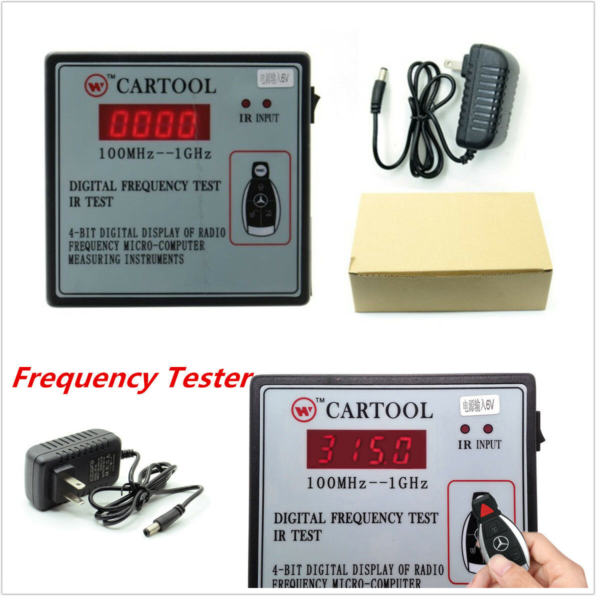 Digital Frequency Test Car Key Wireless Control IR Infrared Tester 100MHz--1GHz