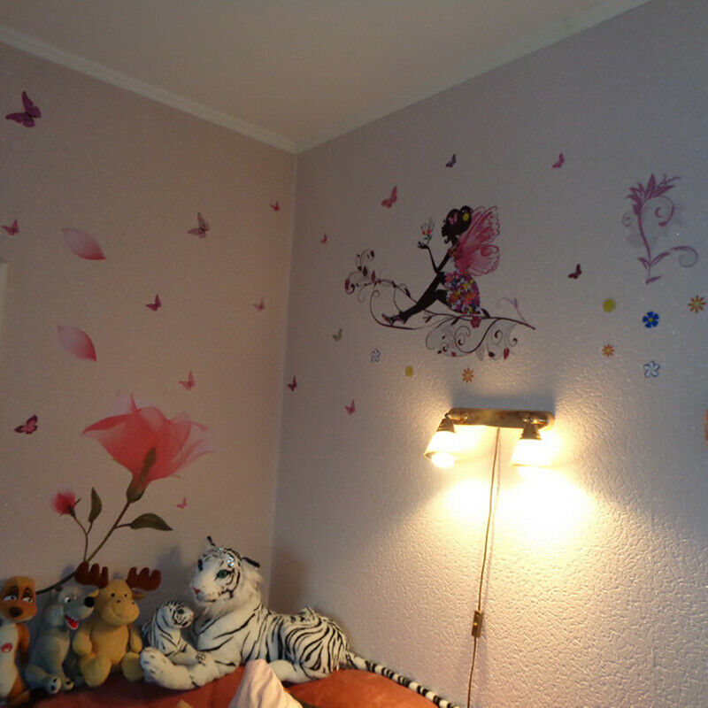 Butterfly Flower Fairy Wall Stickers For Kids Room Wall Decor Room Post.l8