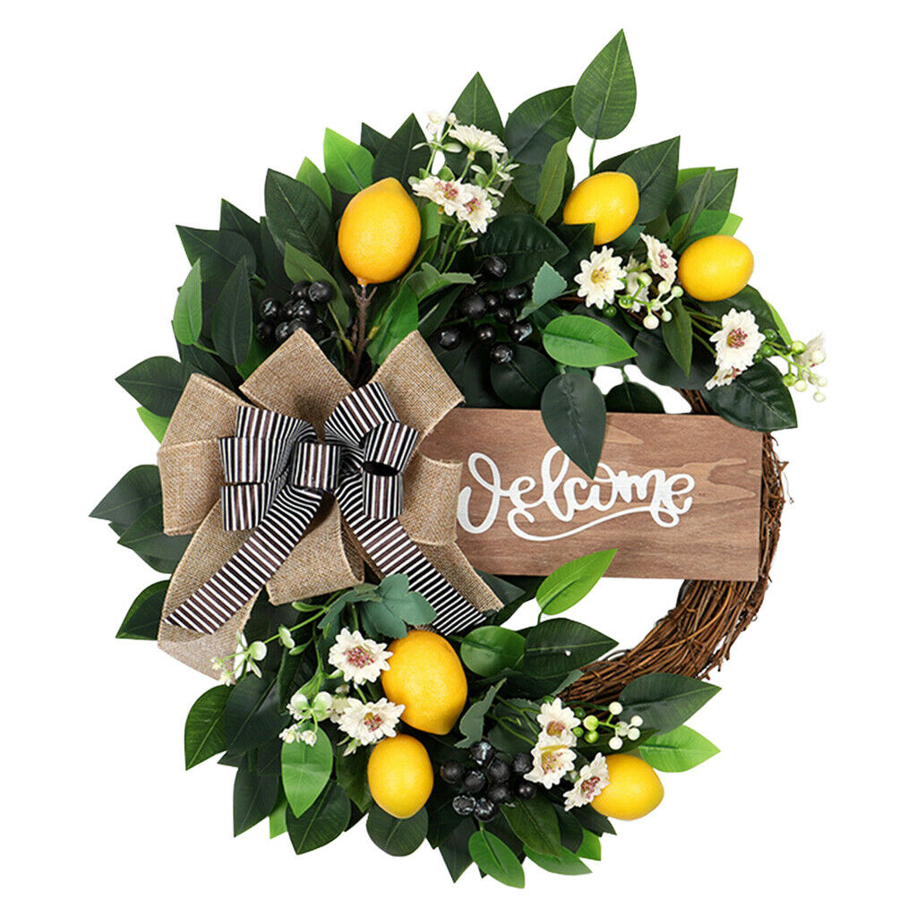Lemon Wreath Wedding Wall Patio Garden Spring Holidays Fruit Garland Decor
