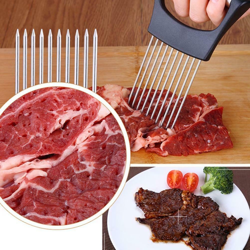 Stainless Onion Holder Onion Cutting Tool Vegetables Slicer Cutting Aid Holder