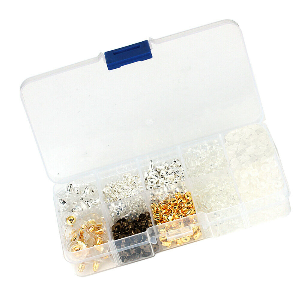 1040 Pcs Rear Earring Set with Plastic Rubber / Clutch