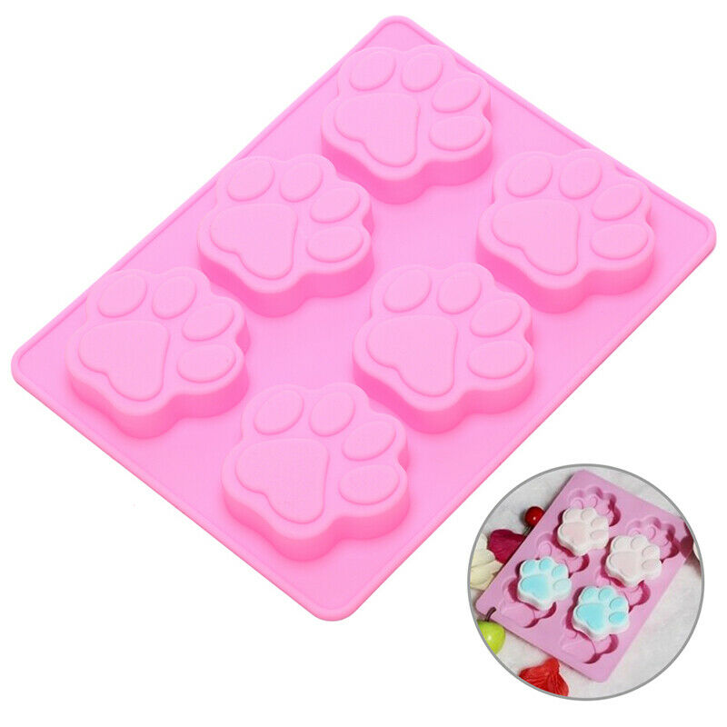 Dog Cat Paw Print Mold Silicone Cake Baking Mold Soap Mold Kitchen To.l8