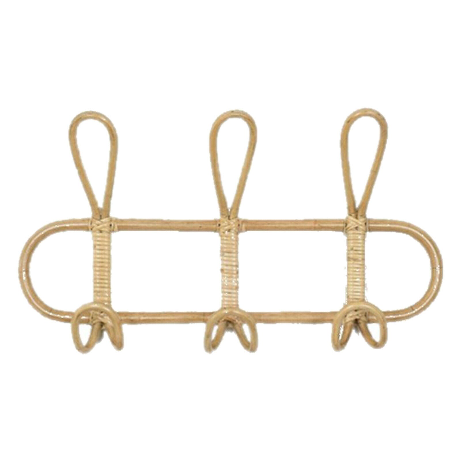 Rattan Wall Hooks Garments Organizer Rack Clothes Hat Hanging Hook Hanger