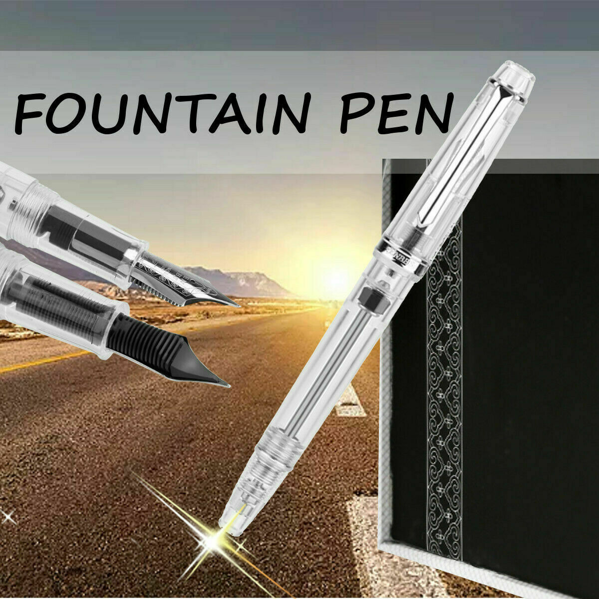 0.5mm Writing Penbbs 268 Transparent Negative pressure Fountain Pen Fine Nib