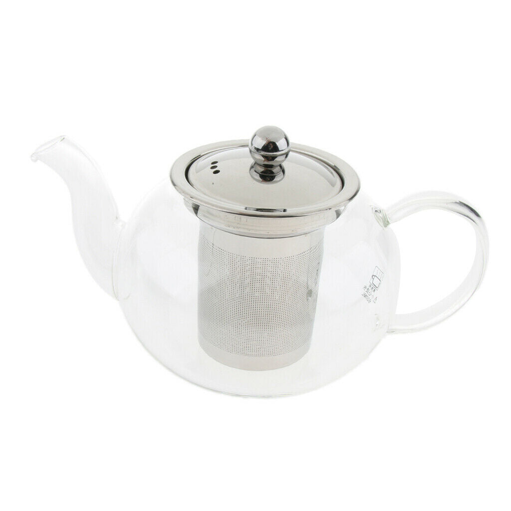 800ml Glass Teapot with Removable Infuser, Stovetop Safe Tea Kettle, Blooming