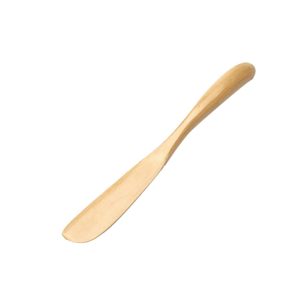 2x Scraper Wooden Pizza Cutter Cutlery Mixing Batter Scraper Handmade Beige
