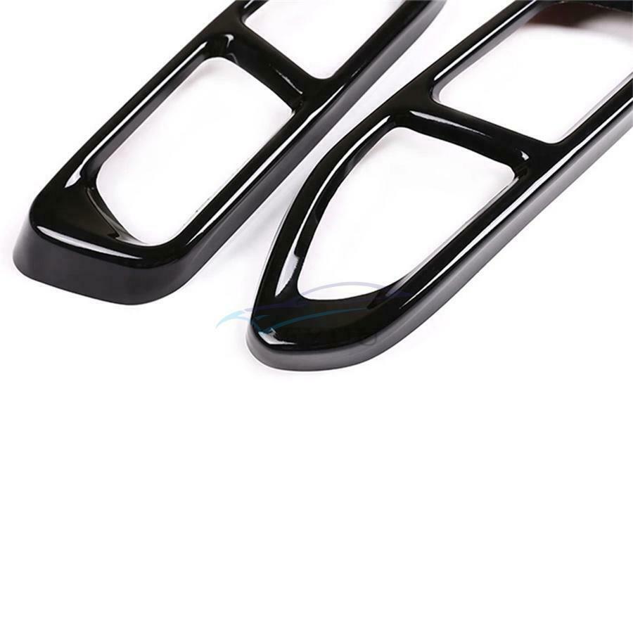 2x Black Car Stainless Exhaust Pipe Cover For BMW 7 Series G11 G12 16-18 M Style