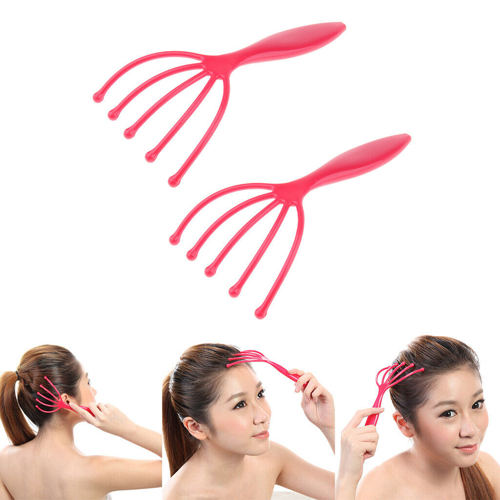 Pack of 2pcs, Five Finger Head Scratcher & Stress Reduction Tool Set for Hair