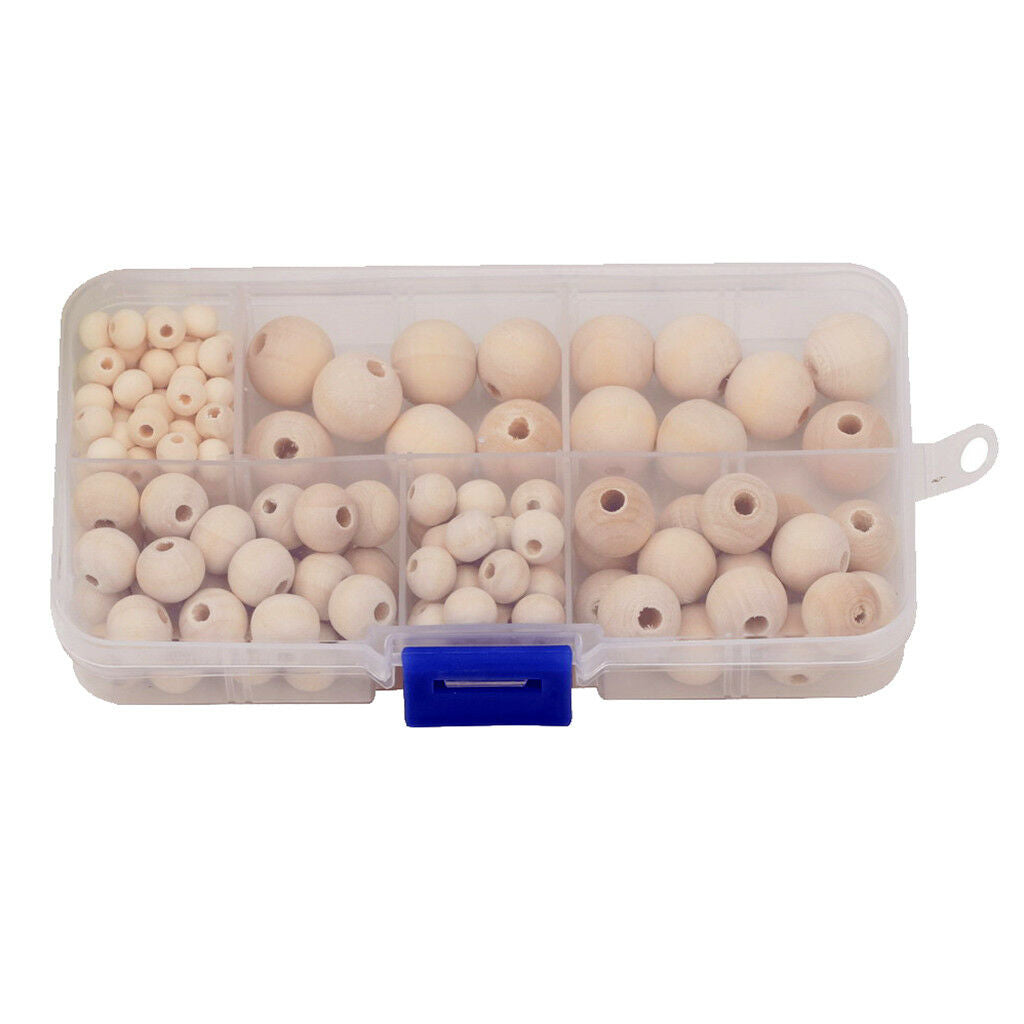 148Pcs Round Wood Spacer Bead Natural Unfinished Wooden Beads Ball Teething
