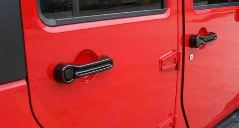 6Pcs Car Door Exterior Handle Bar Cover For  Wrangler 2 Doors 2007-2016 BLK CN