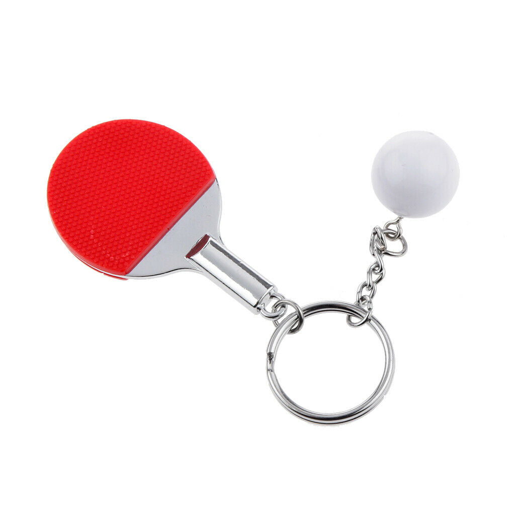 2pcs Pendant Keychain Cute Table Tennis  Pong Racket Festive Gift Christmas