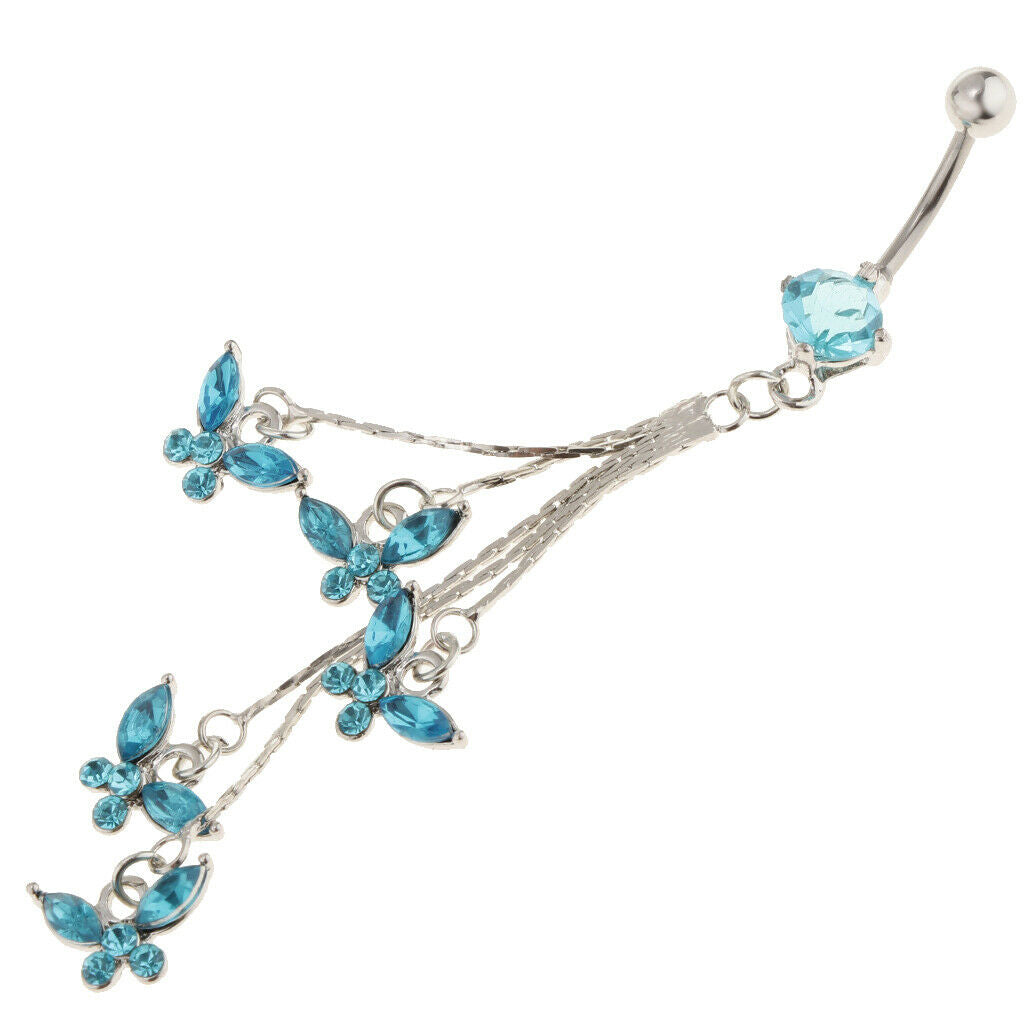 Crystal Tassels Butterflies Navel Rings  Jewelry Navel