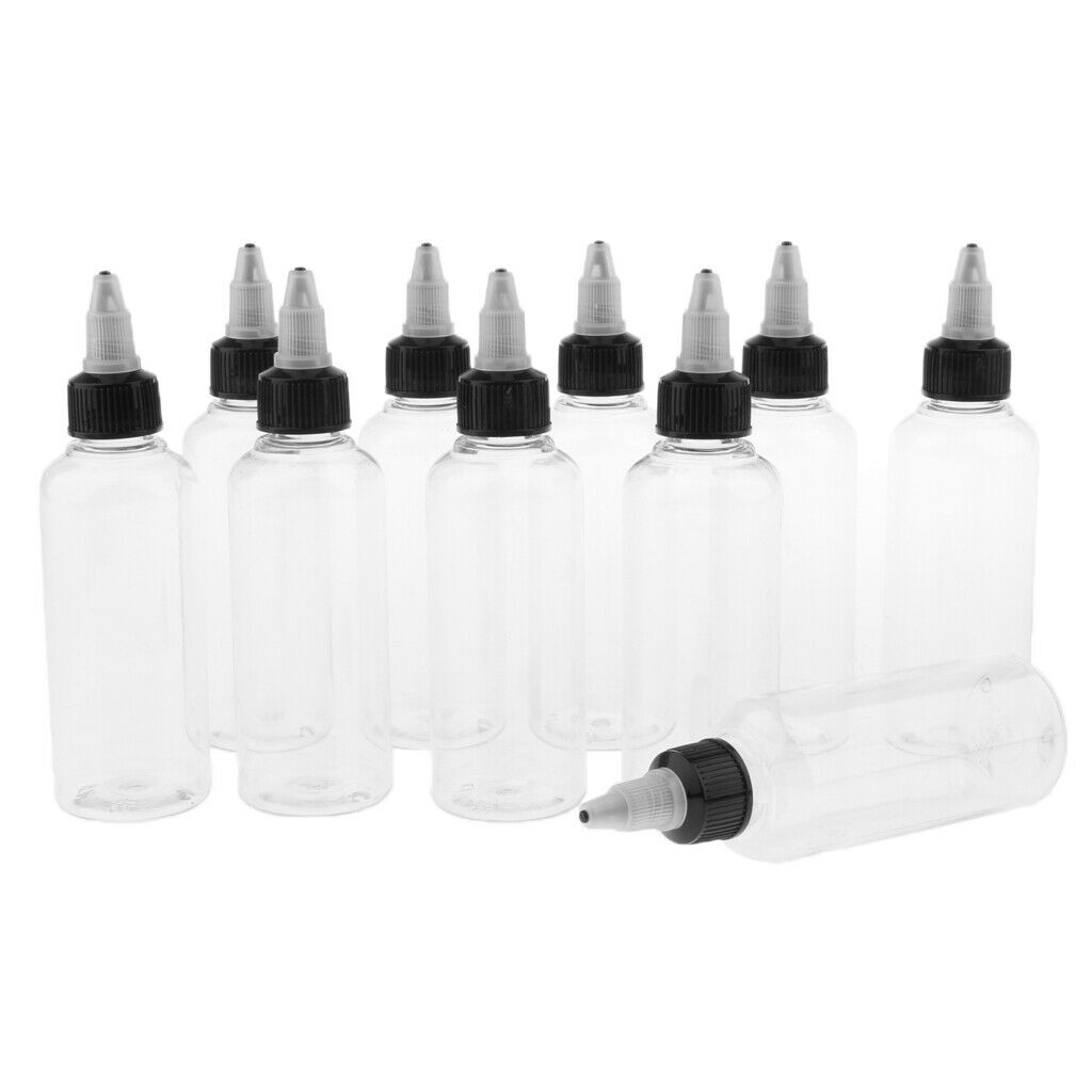 10 Clear Cosmetics Dispenser Bottle Squeeze Containers for Hair Color Oil Paint
