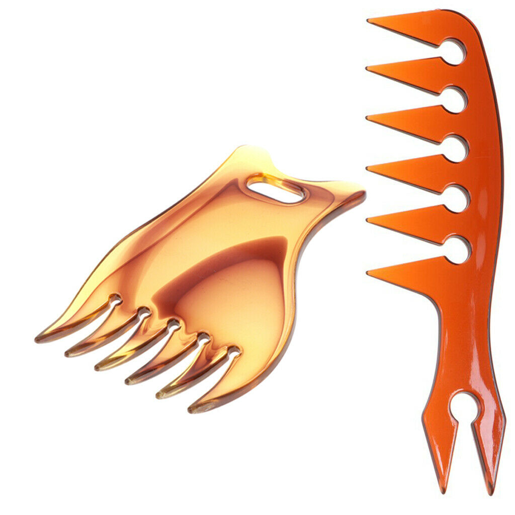 2 Sides Professional Wide Tooth Oily Hair Comb Styling Hair Lift Combs 2pcs