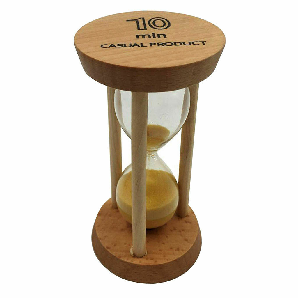 10 minute wooden frame hourglass with yellow sand hourglass home decor
