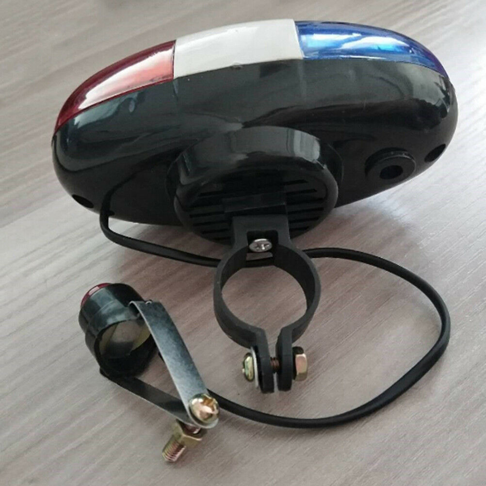 6 bike bicycle police led light + 4 loud siren sound trumpet cycling horn bel BD