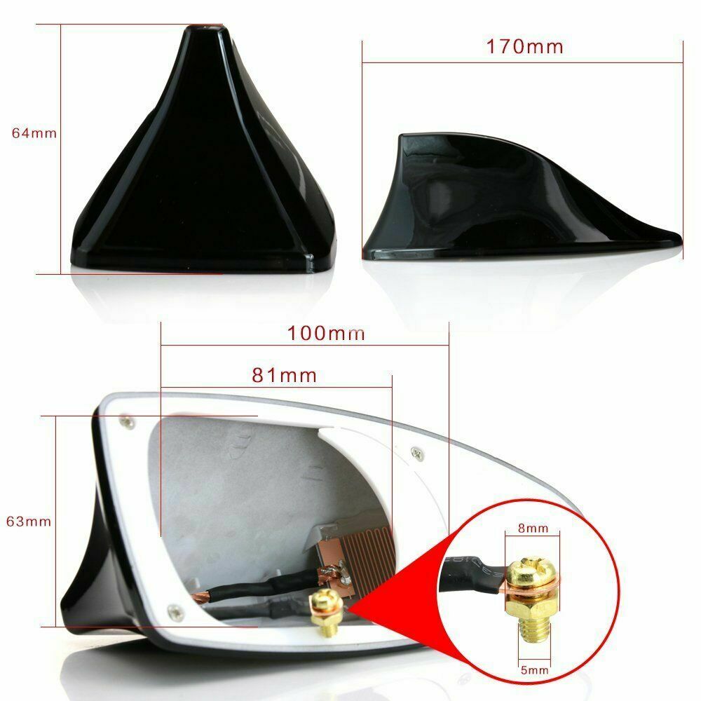 1X Shark Finned Roof FM/AM Antenna Radio Signal ABS Auto Universal Carbon Fiber