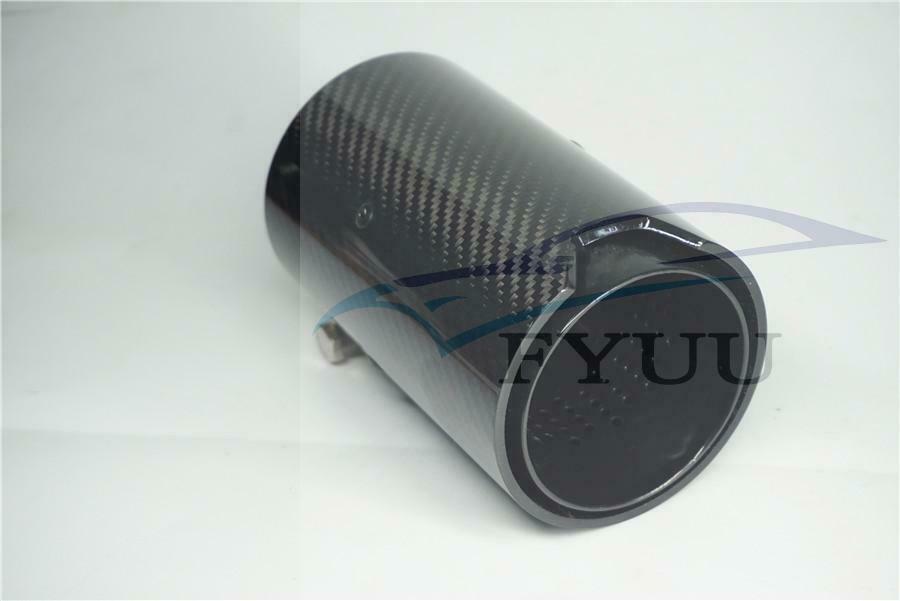70mm（2.7inch） Grilled Style Real Carbon Fiber Glossy Exhaust tip exhaust pipe