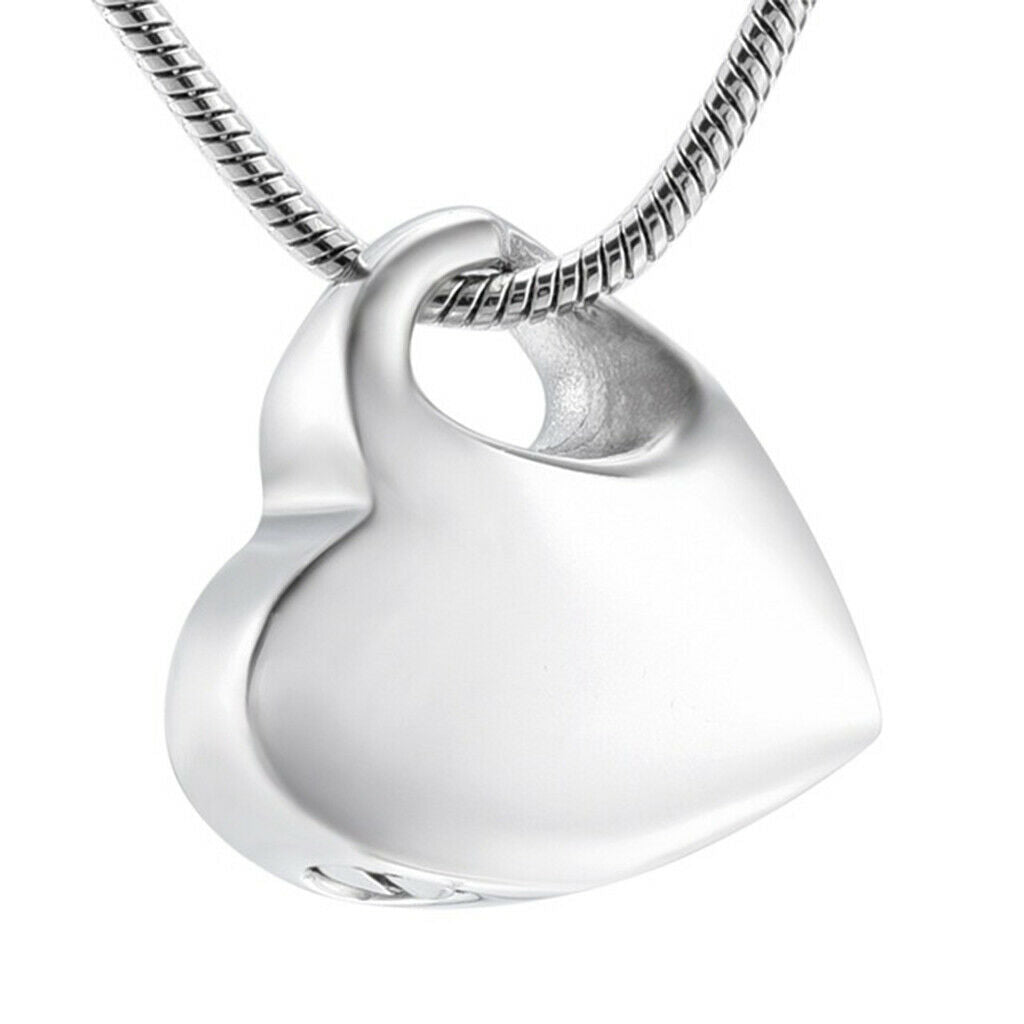 Heart Cremation Keepsake Urn Pendant for Necklace Choker - Pet Human Ashes