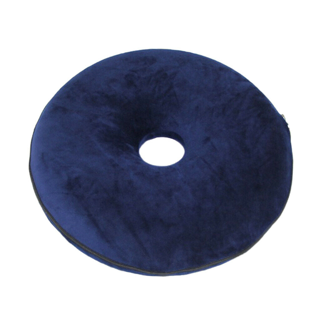 Donut Seat Cushion Hemorrhoid Coccyx Tailbone Support Pillow Pad Dark Blue