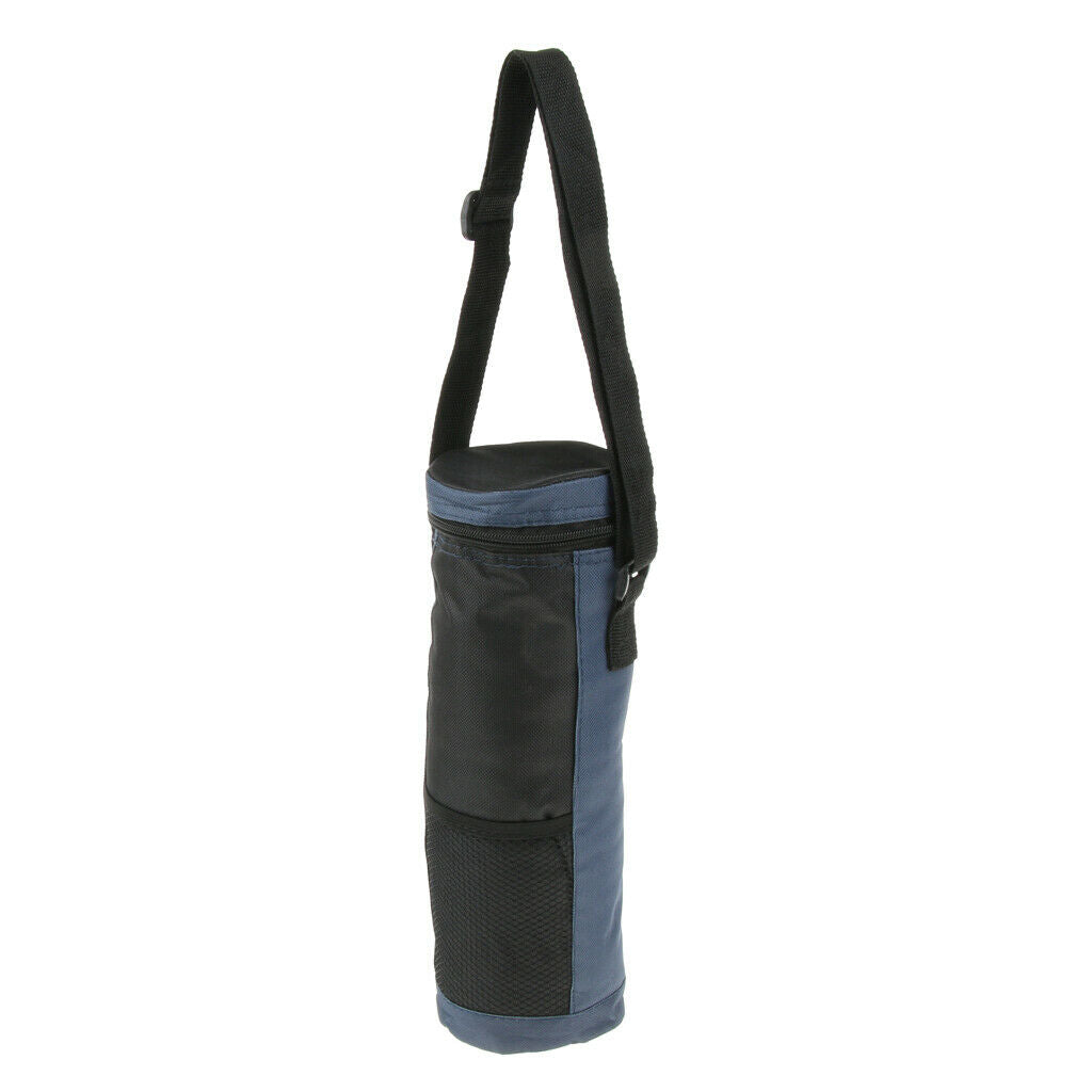 2 Pieces Travel Insulated Bottle Carrier Tote Bag Camping Cooler Black