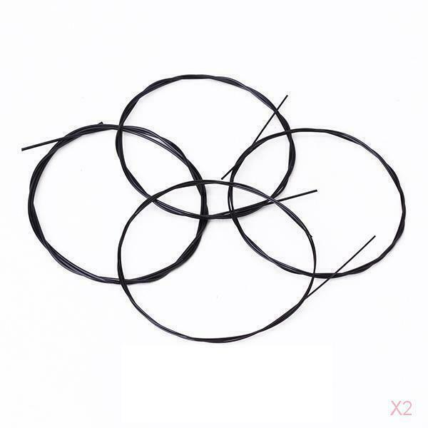 2x 4pc Different Diameter Black Nylon String Set For Ukulele Musical Accessories