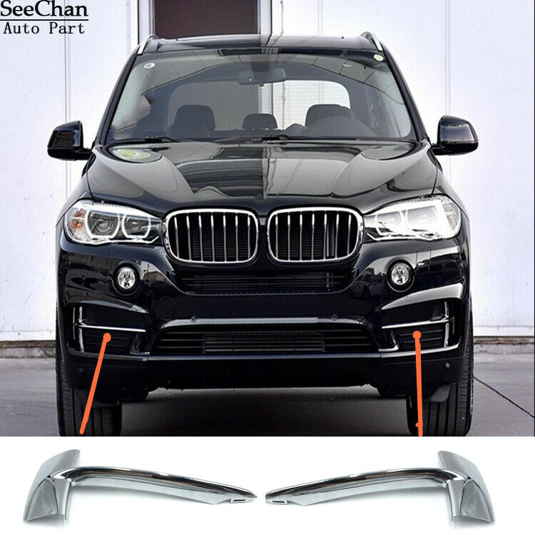 Fit For BMW F15 X5 2014-18 Front Bumper Left&Right Bumper Face Bar Trims Molding