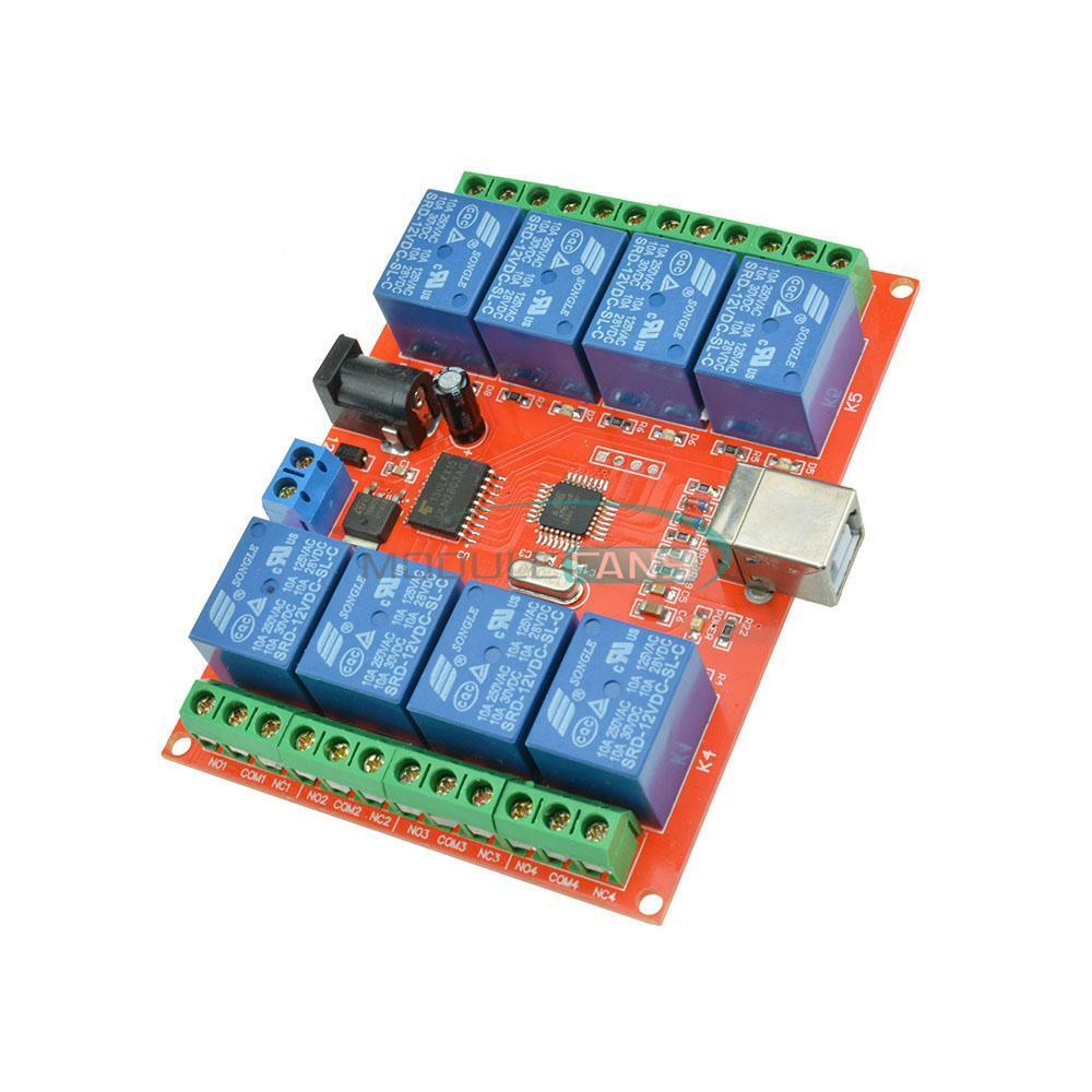 New 12V USB Relay 8 Channel Programmable Computer Control For Smart Home