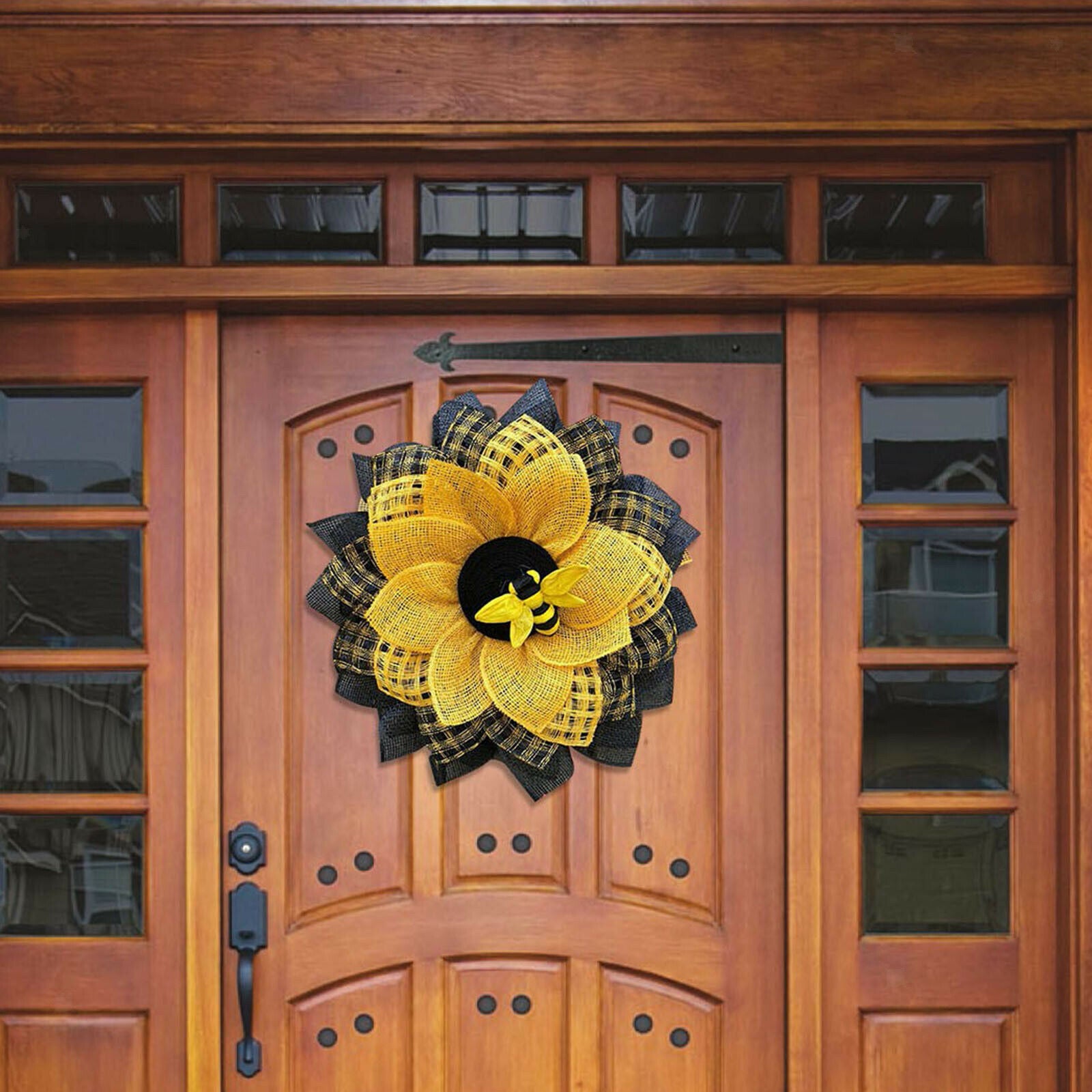 Hanging Artificial Flowers Wreath 18'' Garland Door Farmhouse Indoor Decors