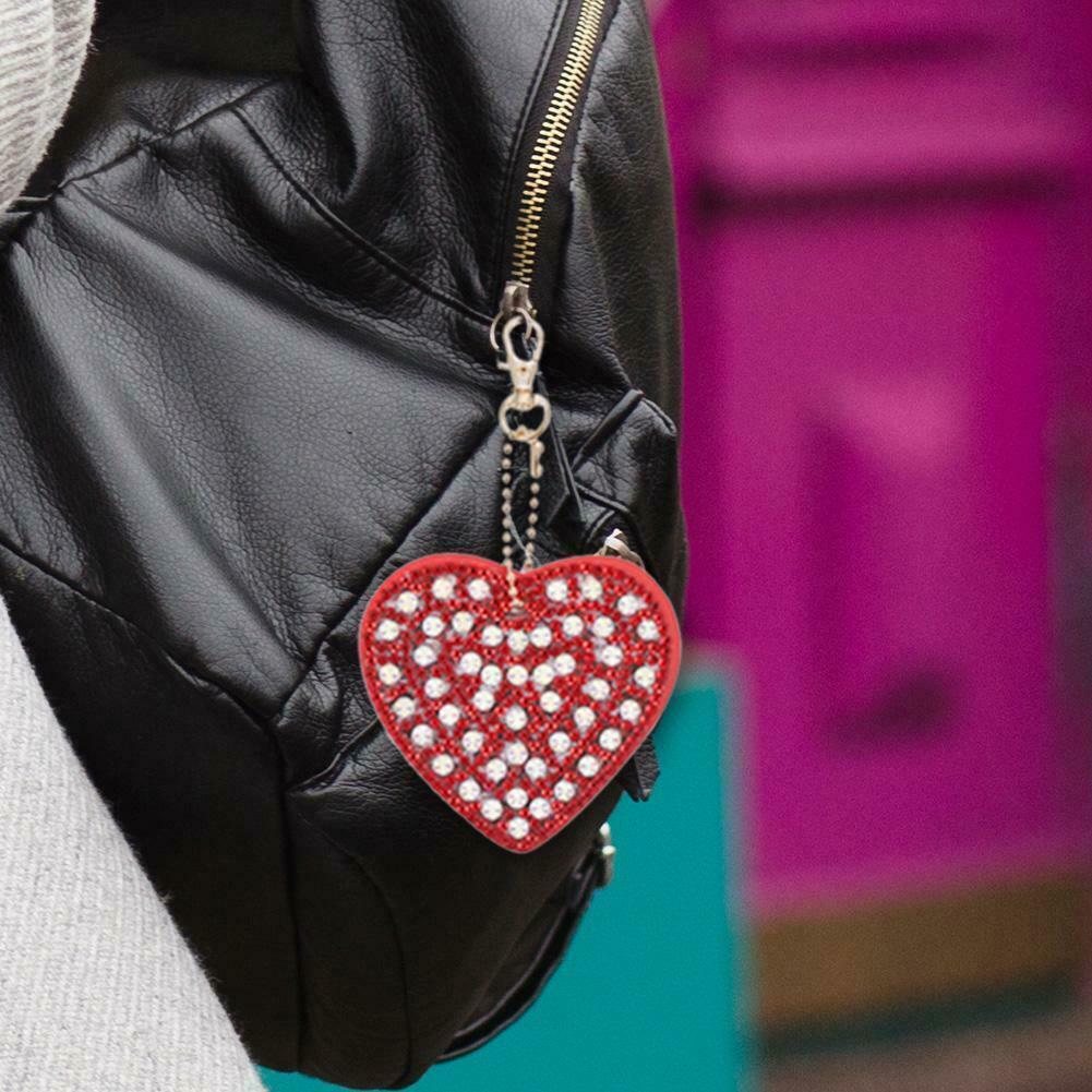 4pcs DIY Full Drill Diamond Painting Special Shaped Heart Key Chain Gifts @