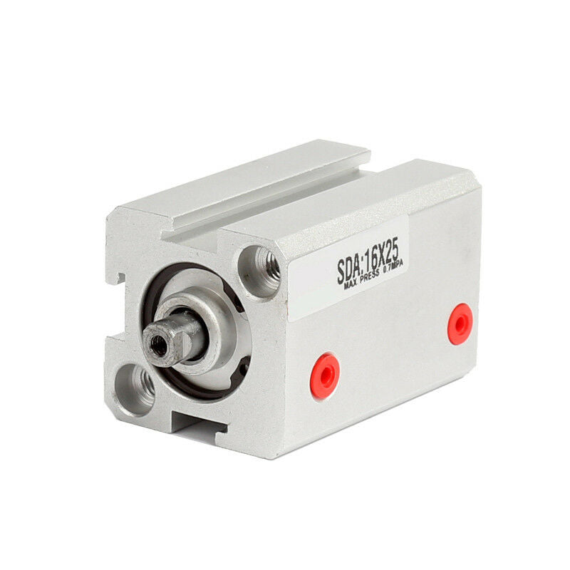 Max 1.0Mpa 16mm Bore 25mm Stroke SDA16-25 Compact Air Cylinder Double Acting