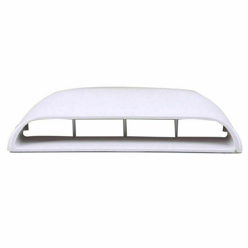 Universal Car Truck Air Flow Intake Hood Scoop Vent Bonnet White Decor Cover