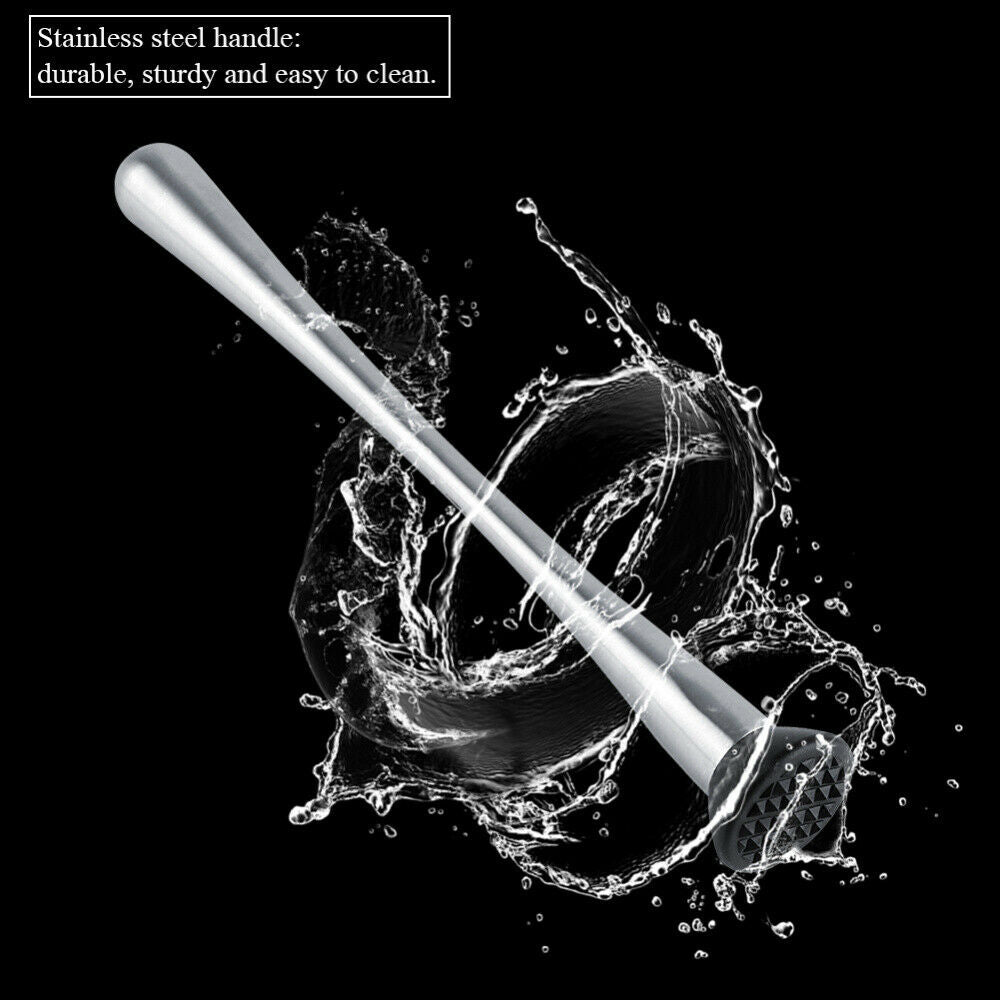 Stainless Steel Bar Mixer Spoon Bar Drink Mojito Cocktail Muddler DIY Tool