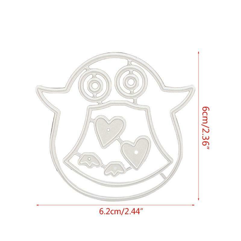 Hollow Out Penuins Heart Metal Cutting Dies Stencil DIY Scrapbooking Template