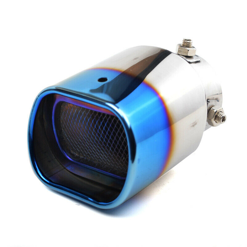 Auto SUV 63MM Grilled Blue Stainless Steel Rear Muffler Exhaust Tail Pipe Tip