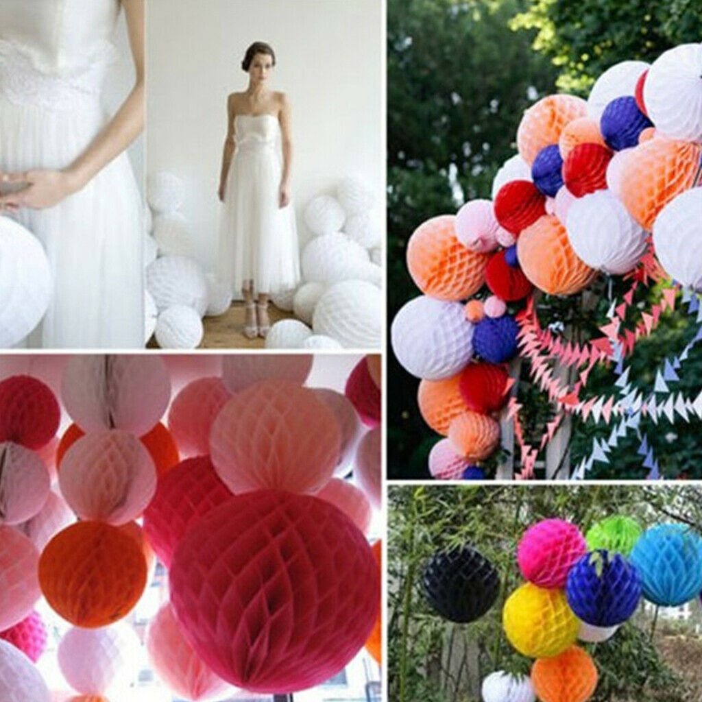 Paper Honeycomb Balls Lanterns Flower Wedding Party Decor Red 12