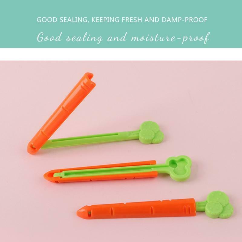 5 Pcs Carrot Shape Food Snacks Sealing Clip Magnet Storage Food Snack Seal Tools