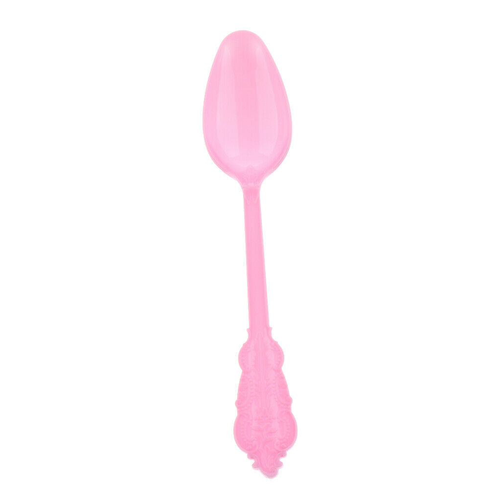 12pcs Embossed Disposable Cutlery Kid Birthday Party Tableware Decor Pink