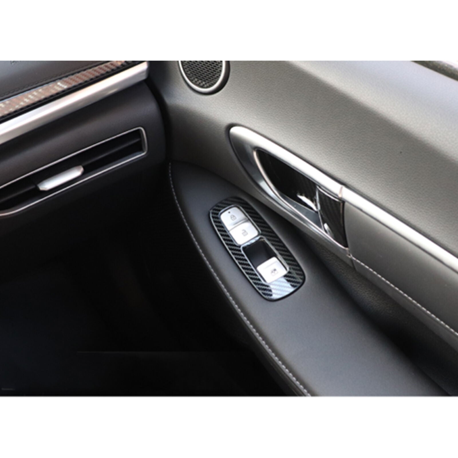 For Hyundai Sonata 2020-2021 Window Switch Panel Cover Set Carbon Fiber Look