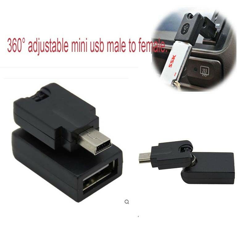 USB 2.0 A female to Mini 5 pin male 360 Degree rotation angle Extension Adapter