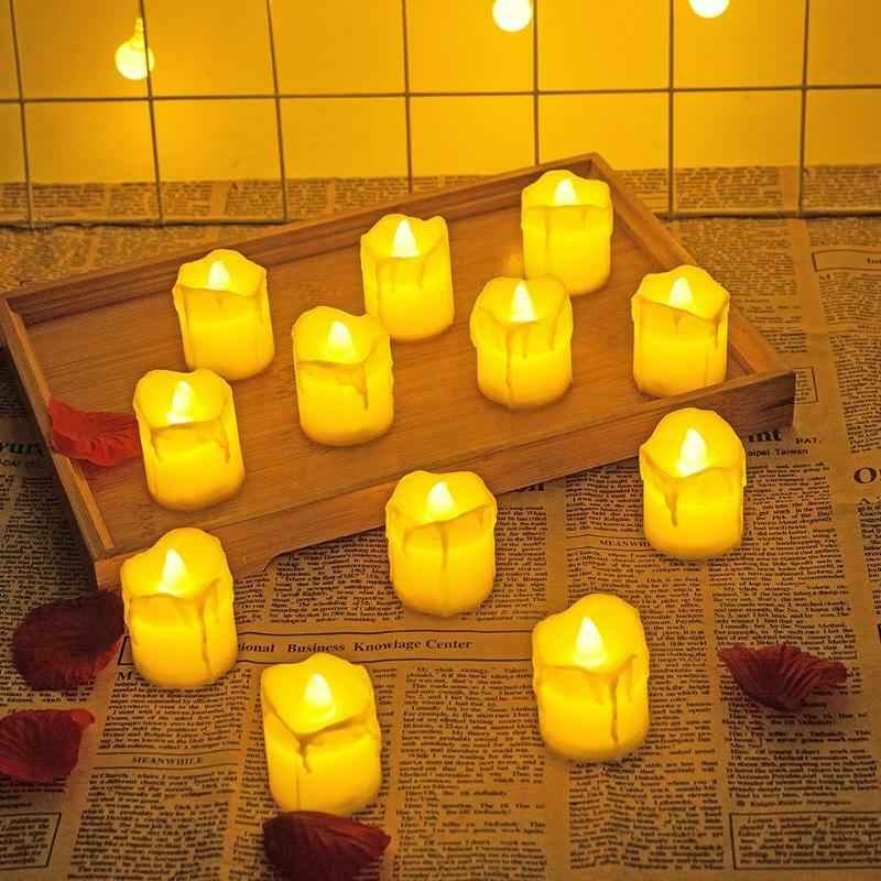 6pcs Flameless LED Tea Light Candles Battery Operated Tealight for Wedding Party