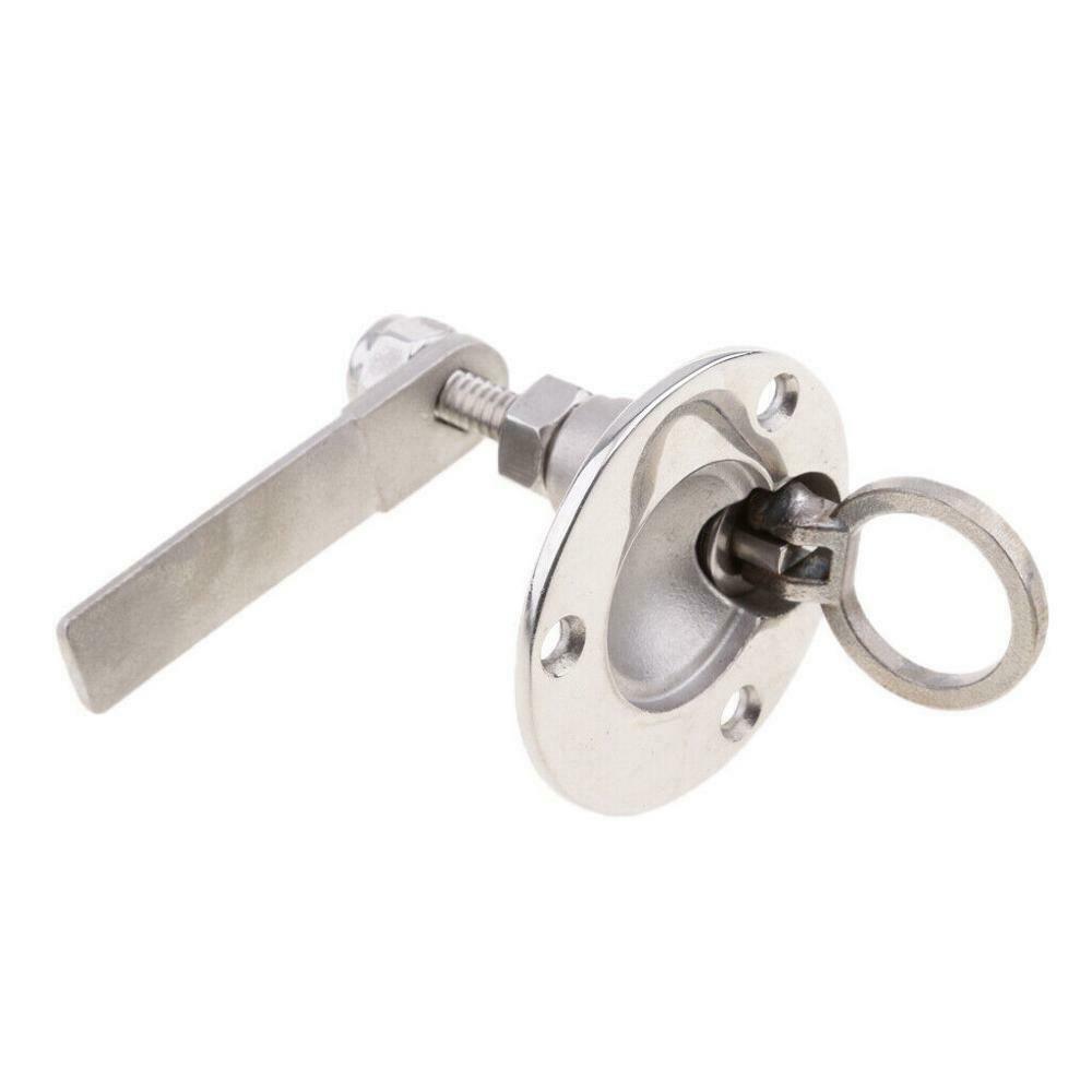 Boat Hatch Turning Lock Lift Ring Handle Latch- 2" - Marine Stainless Steel
