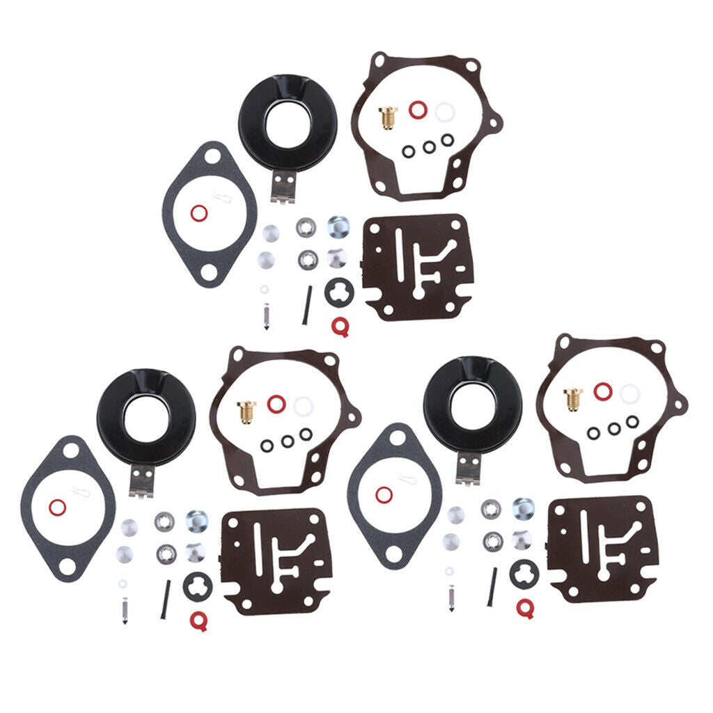 3x Carburetor Carb Rebuild Kit For Johnson Evinrude 20-50HP Outboard Engines