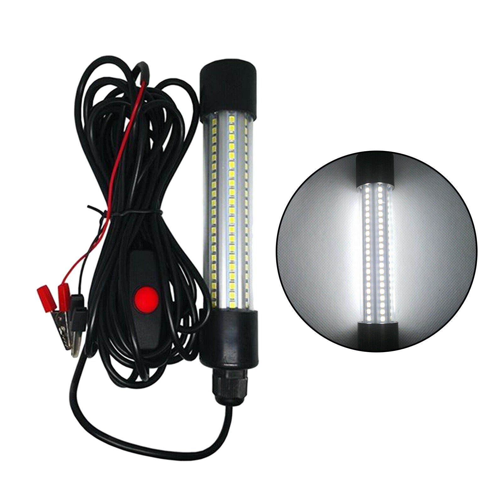 12V LED Underwater Submersible Fishing Light Squid Attract Lamp White