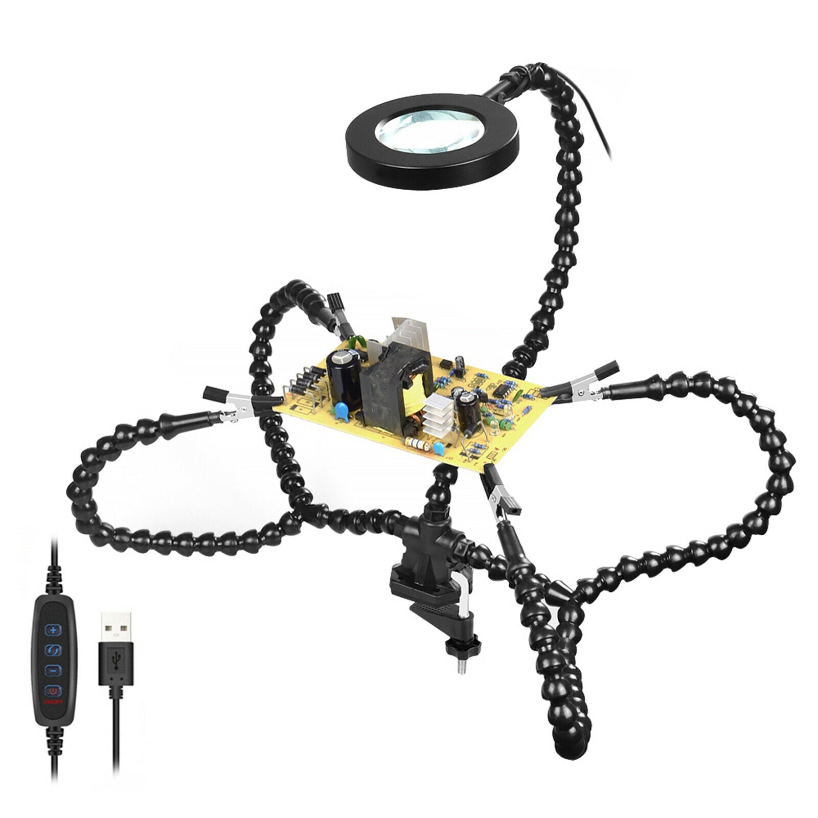 Helping Hands Soldering Third Hand Vise PCB Holder with 4 Flexible Arms