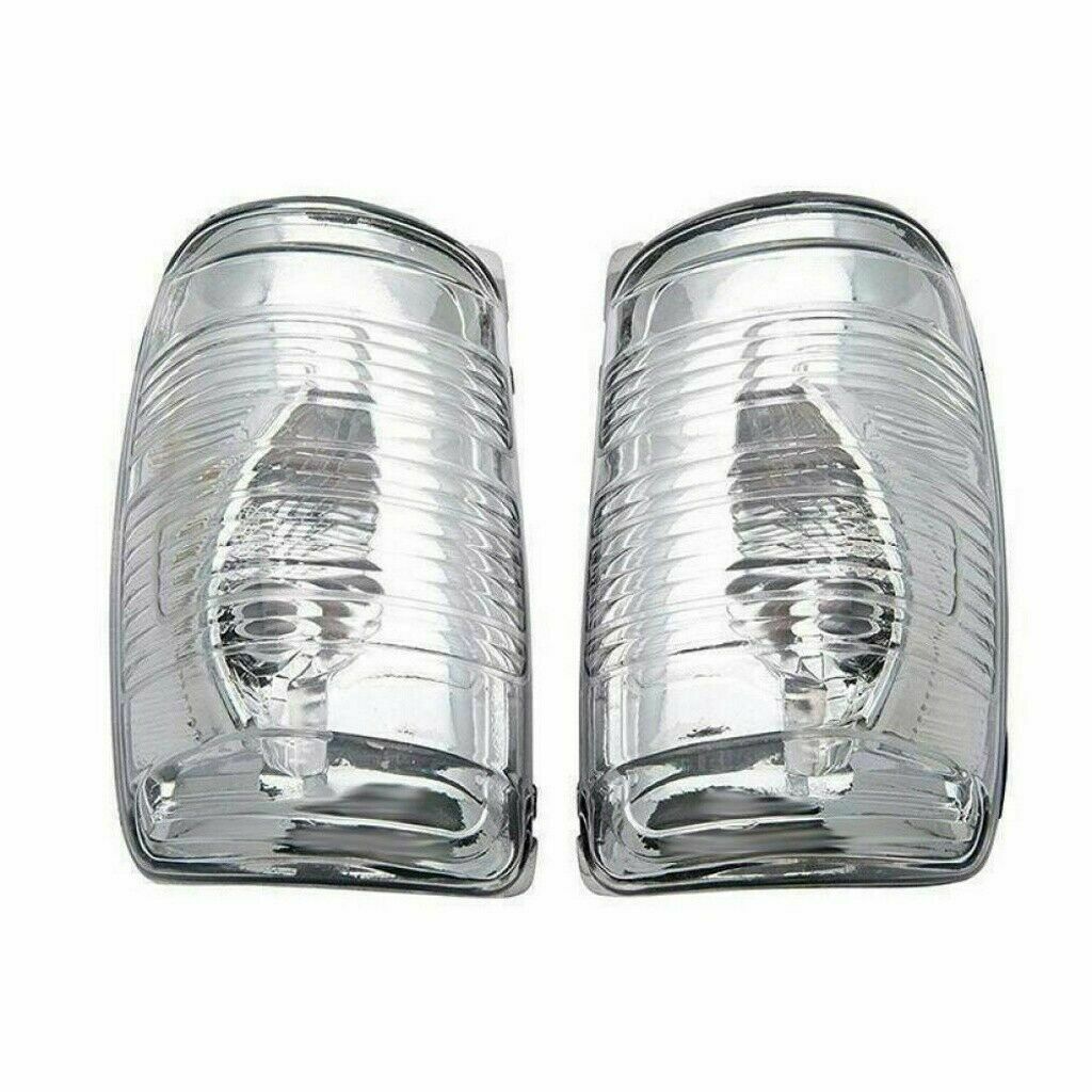 Pair Wing Mirror Indicator Lens Cover Case Clear For Ford Transit Mk8 2014-2020