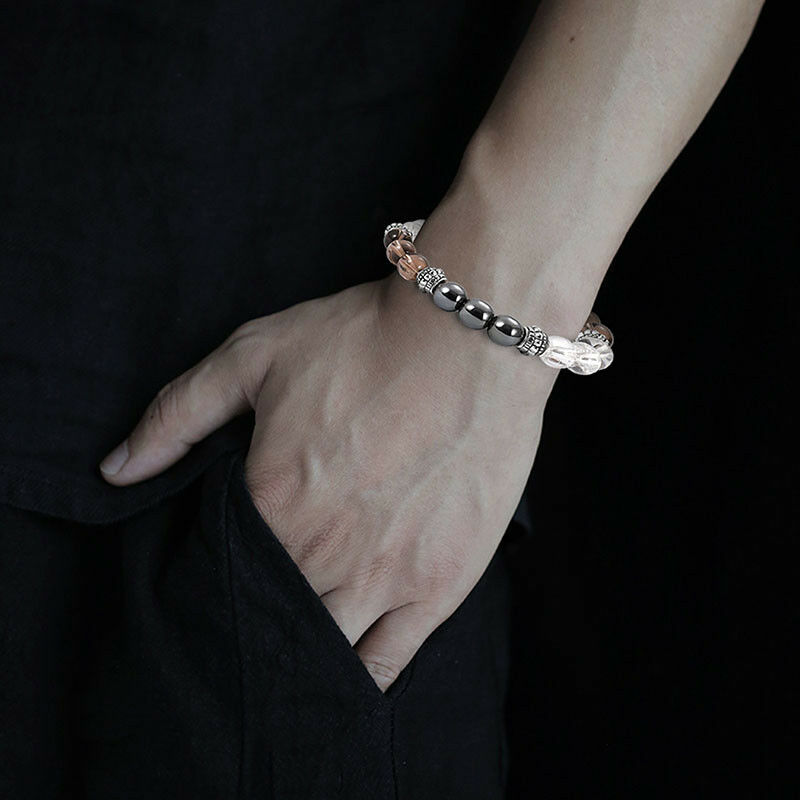 color mixing 8cm excellent jewelry black matte agate energy stone bracelet.l8